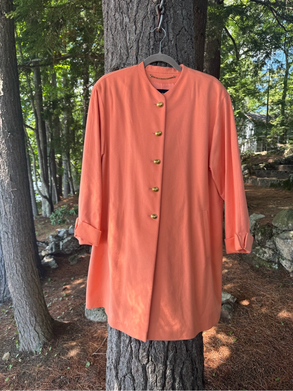 Louis Feraud Coral Wool & Cashmere Blend Coat 6